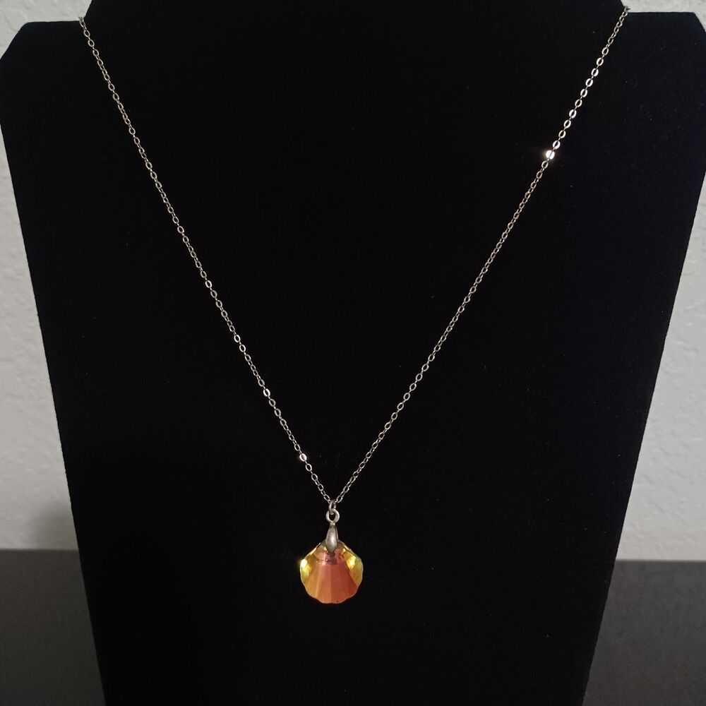 Crystal Seashell Necklace, 18"